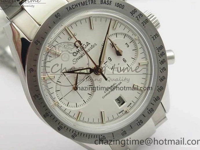 0218 Speedmaster ’57 Co-Axial OMF 1:1 Best Edition White Dial RG Markers On SS Bracelet A WellDesigned 8144